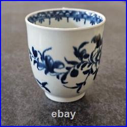Fine Quality Worcester The Three Flowers Tea Bowl Crescent 18th Century