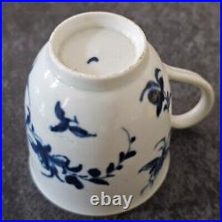 Fine Quality Worcester The Three Flowers Tea Bowl Crescent 18th Century
