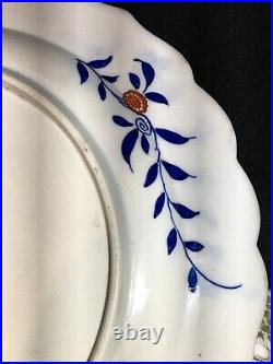 First Period Worcester Royal Lily Pattern Dr Wall 6 x 18th Fluted 9 3/4 Plates
