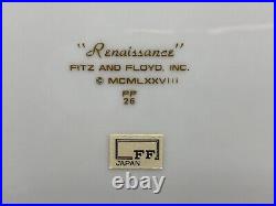 Fitz & Floyd RENAISSANCE Lapis Blue & Gold Set of 4 Charger Plates 12