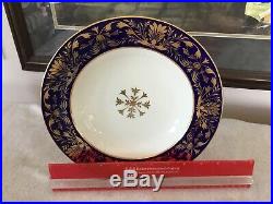 Five Royal Crown Derby, England 10 Plates (COBALT BLUE/WHITE/GOLD) RARE