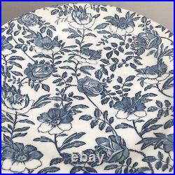 Floral Churchill Dinner Plates 4 Peony Blue White Roses Vitrified 10 Ceramic