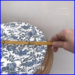Floral Churchill Dinner Plates 4 Peony Blue White Roses Vitrified 10 Ceramic