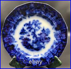 Flow Blue Scinde Dinner Plate 10 1/4 T. Walker Pottery 1845-1851