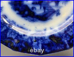 Flow Blue Scinde Dinner Plate 10 1/4 T. Walker Pottery 1845-1851