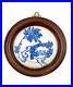 Foo Dog Fitz Floyd Design on Blue and White Plate in Wood Frame Vintage Decor