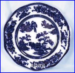 Formosa Flow Blue Plate W Ridgway Earthenware 10 Sided 1834 Antique 9.75 in