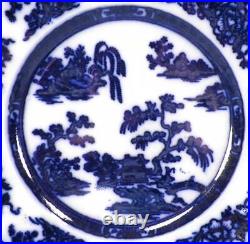 Formosa Flow Blue Plate W Ridgway Earthenware 10 Sided 1834 Antique 9.75 in