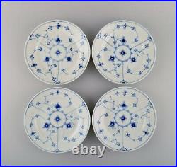 Four Bing & Grøndahl Blue Fluted salad plates. Mid-20th century