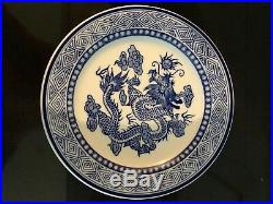 Four Stunning Blue & White Ralph Lauren CLUB PORCELAIN Salad Plates/Dishes