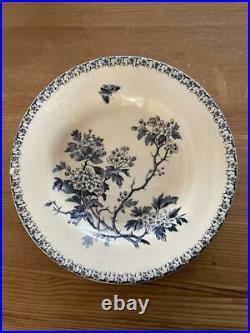 French Antique Plate Deep Dish Blue #116