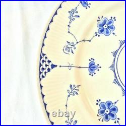 Furnivals Denmark England Blue White Floral Stick Lace 10.5 Dinner Plate Lot 3