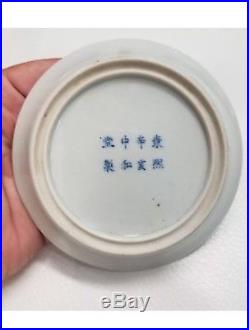 Genuine Antique Chinese Blue And White Plate Kangxi Period