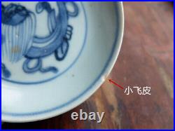 Genuine CHINA Ming Dynasty Wan-Li Ancient Blue & White Porcelain Plate Dragon
