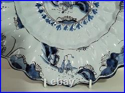 German faience blue and white lobed dish c. 1700 poss Hanau Frankfurt