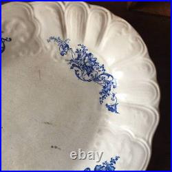 Gien France #41 Late 19th century. French antique plate. Faience. Blue