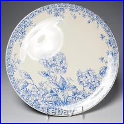 Gien France Hortensia Blue & White Round Cake Plate Serving Platter, 12 (A)
