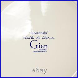 Gien France Hortensia Blue & White Round Cake Plate Serving Platter, 12 (A)