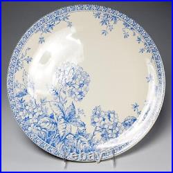 Gien France Hortensia Blue & White Round Cake Plate Serving Platter, 12 (B)