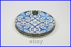 Gijade & Co Blue and White Bone China Ceramic 12 charger plates Set of 4