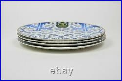 Gijade & Co Blue and White Bone China Ceramic 12 charger plates Set of 4