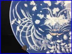 Gorgeous Antique Chinese Porcelain Blue & White Charger
