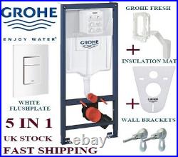 Grohe rapid 5in1 frame, wall hung toilet cistern white skate plate, Fresh System