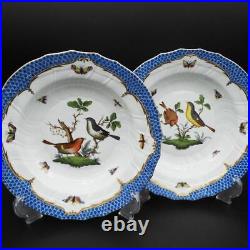 HEREND #250 Rothschildbird Blue Scale Soup Plate 24cm