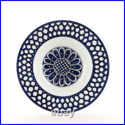 HERMES BLEUS D'AILLEURS 1 Rim Soup Plate Bowl in Blue Printed Porcelain