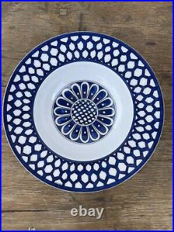 HERMES BLEUS D'AILLEURS 1 Rim Soup Plate Bowl in Blue Printed Porcelain