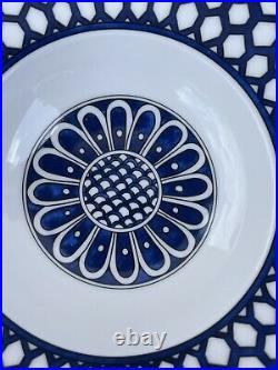 HERMES BLEUS D'AILLEURS 1 Rim Soup Plate Bowl in Blue Printed Porcelain
