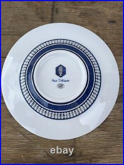 HERMES BLEUS D'AILLEURS 1 Rim Soup Plate Bowl in Blue Printed Porcelain