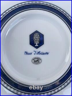 HERMES BLEUS D'AILLEURS 1 Rim Soup Plate Bowl in Blue Printed Porcelain