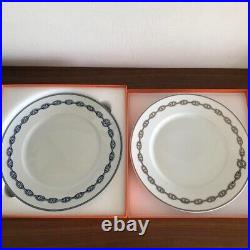 HERMES Paris CHAINE D'ANCRE Blue Dinner Plate Porcelain Round Dish 27cm