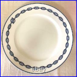 HERMES Porcelain Dinner Plate Chaine D'Ancre Blue Tableware Ornament New 11 in