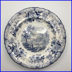 HISTORIC Belle Vue Pottery Hull Blue & White Transferware Plate Durham Cathedral