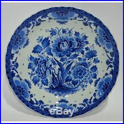 Hand Painted Blue & White Dutch Royal Delft Porceleyne Fles Plate Charger