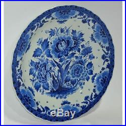 Hand Painted Blue & White Dutch Royal Delft Porceleyne Fles Plate Charger