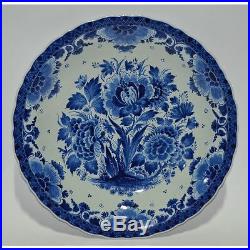 Hand Painted Blue & White Dutch Royal Delft Porceleyne Fles Plate Charger