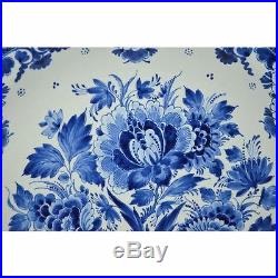 Hand Painted Blue & White Dutch Royal Delft Porceleyne Fles Plate Charger