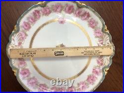 Haviland Drop Rose Pink Roses Blue Band Platter 12 Round Schleiger 55-5 READ