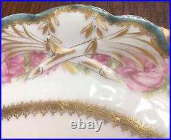 Haviland Drop Rose Pink Roses Blue Band Platter 12 Round Schleiger 55-5 READ