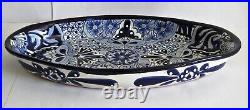 Hecho En Mexico Talavera Ulises Wall Plate Blue White Large Oval Serving Platter