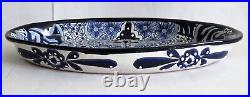 Hecho En Mexico Talavera Ulises Wall Plate Blue White Large Oval Serving Platter