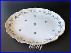 Herend Hungary Blue Garland Oval Serving Plate Dish 221/PBG Handpainted