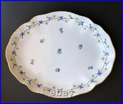 Herend Hungary Blue Garland Oval Serving Plate Dish 221/PBG Handpainted