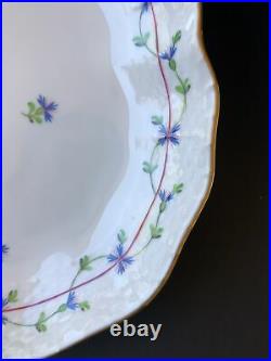 Herend Hungary Blue Garland Oval Serving Plate Dish 221/PBG Handpainted