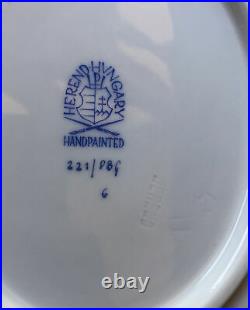Herend Hungary Blue Garland Oval Serving Plate Dish 221/PBG Handpainted