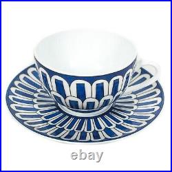 Hermes Bleus D'Ailleurs Tea Cup & Saucer Blue White Ceramic Coffee Plate Set