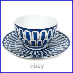Hermes Bleus D'Ailleurs Tea Cup & Saucer Blue White Ceramic Coffee Plate Set